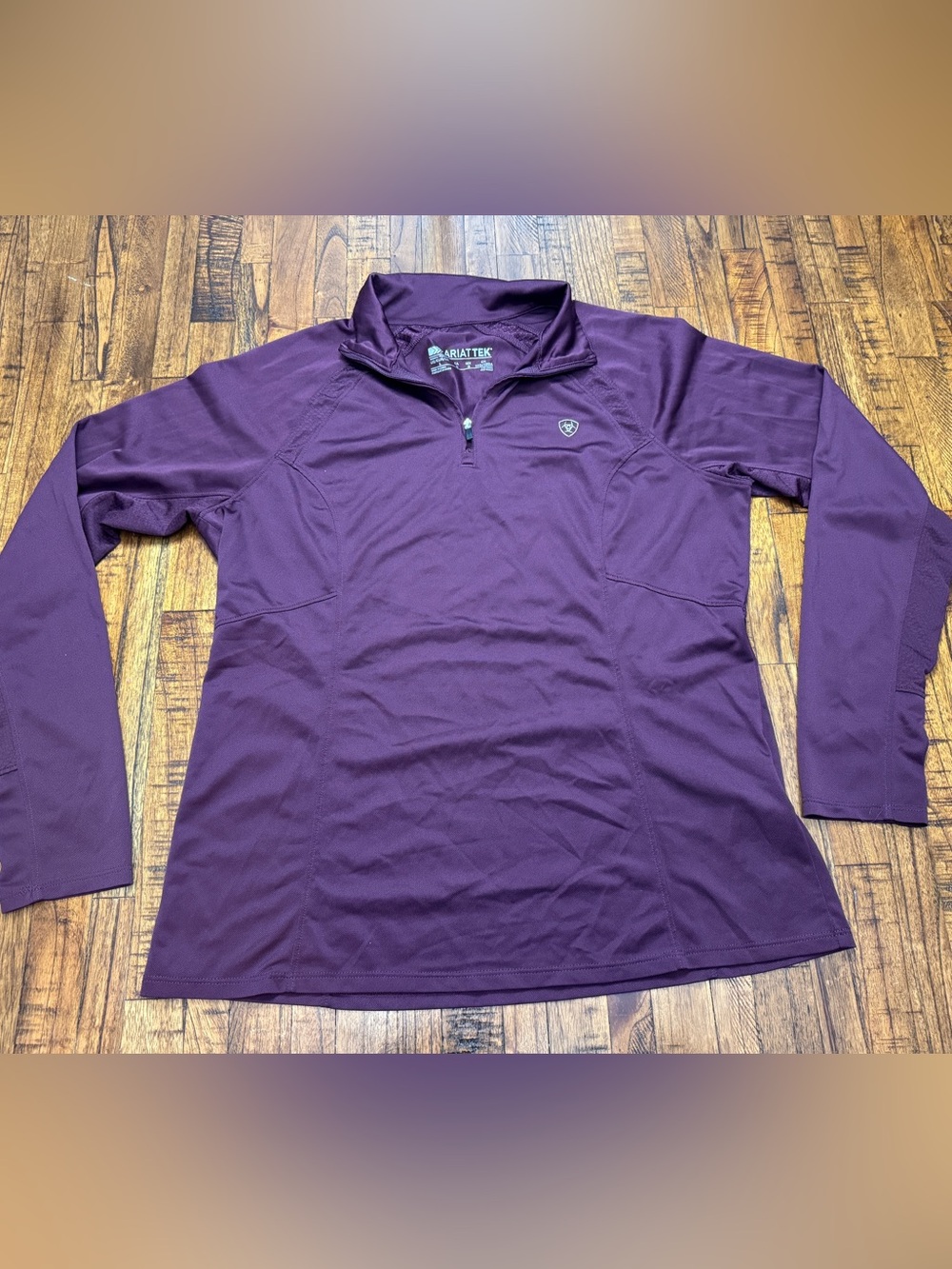 Ariat Ariattech Wine Quarter-Zip Long Sleeve Performance Top Size Large